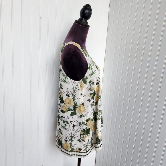 Max Studio Womens Dressy Tank Top Sz Small White Floral Party Going Out School - Picture 4 of 11